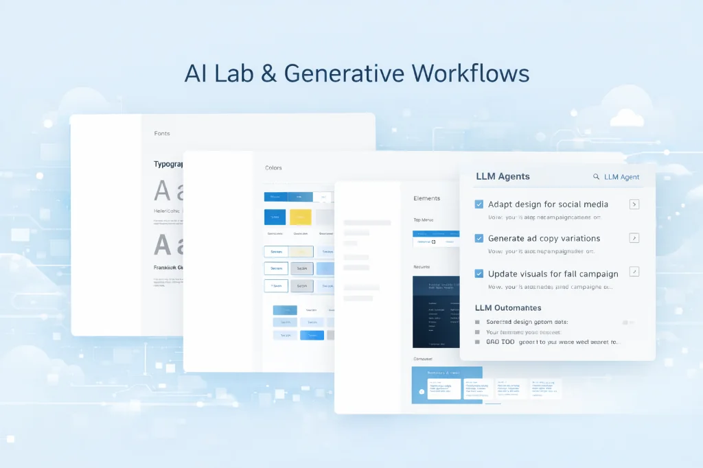 Illustration des workflows de design génératif de l'AI Lab